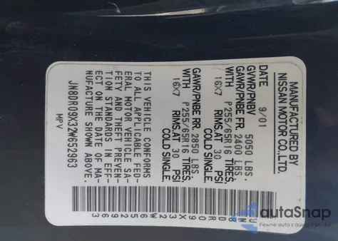 2002 Nissan Pathfinder Se from USA, damaged, VIN JN8DR09X32W652963